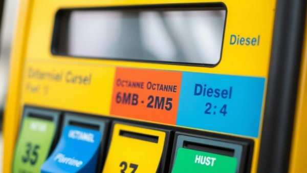 Close-up of fuel pump signifying rising fuel prices impact lawn care services.