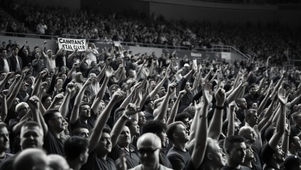 Energetic sports crowd during March 2026 sports highlights.