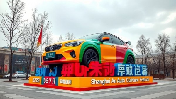 Shanghai Auto Culture Festival vibrant sculpture outdoor display.