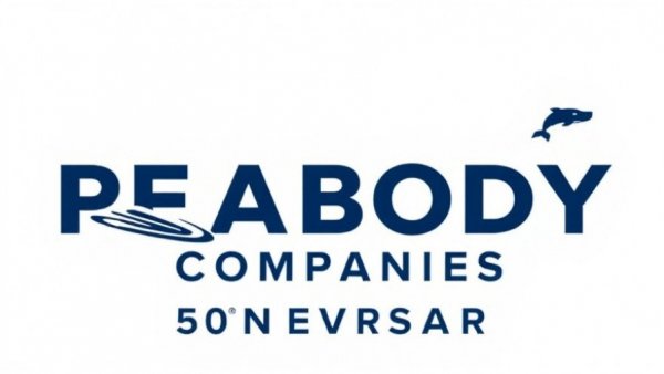 Peabody Companies 50th anniversary logo in red and navy.