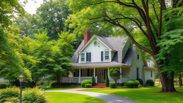 Charming suburban home in Morris County with lush landscaping, real estate.