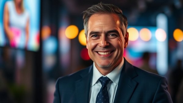 Business professional in a suit smiling, Michigan Travel Commission Appointment setting.