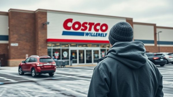 Costco entrance with a person in foreground, highlighting recall news