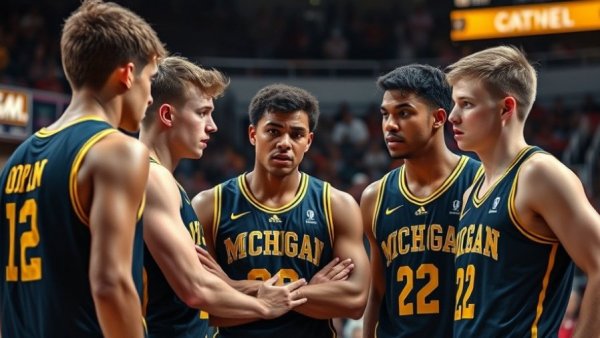 NCAA Tournament 2026 bracket predictions with Michigan players.