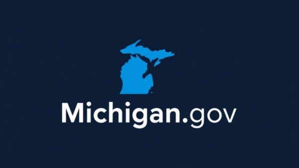 Michigan.gov logo on dark background