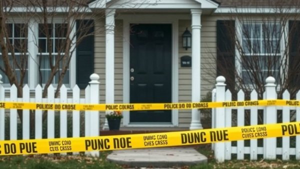 Ashley Okland cold case murder investigation scene with police tape.