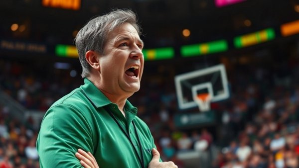 Michigan State basketball legacy coach showing passion during a game.