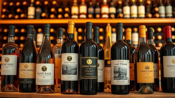 Assorted wine bottles at the best winery in Michigan.