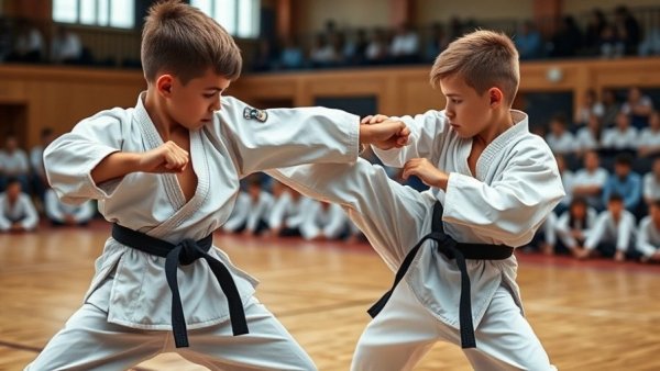 American Kang Duk Won Championship sparring match in a gym.