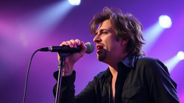 Iconic musician performing in Michigan, part of concert history.