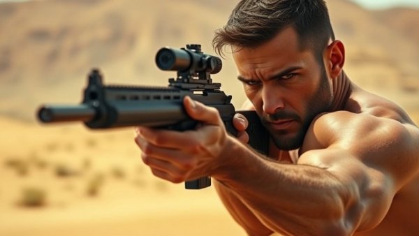 Intense man in action scene, related to martial arts classes Gurnee.