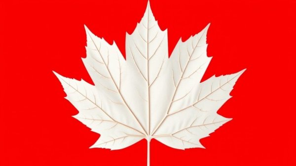 Stylized maple leaf on red background for AI-driven digital marketing solutions.