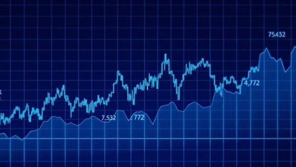 Abstract graph with fluctuating lines and numerical data representing Piedmont Realty Trust Investment.