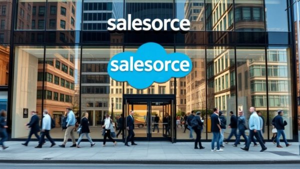 Salesforce NVIDIA AI integration at modern urban office exterior