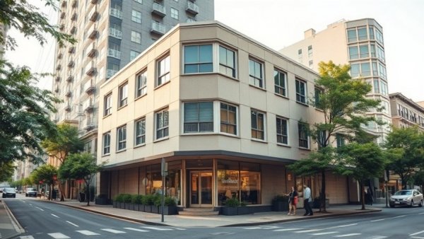 Corner building on a quiet street, linked to Michigan entrepreneur success stories.