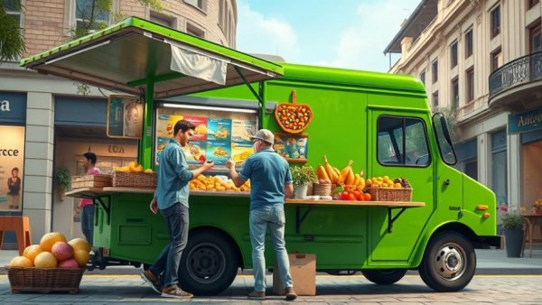 Mobile Market program for food insecurity in Michigan truck scene.