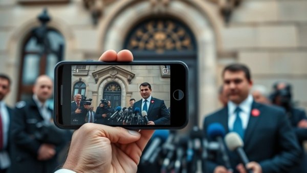 Michigan transportation construction updates at an outdoor press conference.