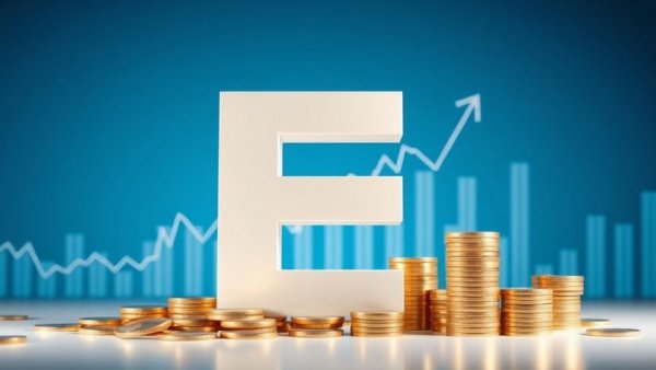 Professional rental administration concept with letter E and financial graph.