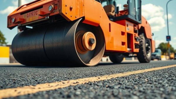 Michigan I-94 construction updates show road roller asphalting.