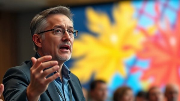 Expert discussing AI agents workday reduction at a conference.