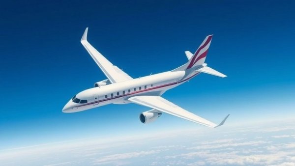 Passenger airplane flying high against a clear blue sky