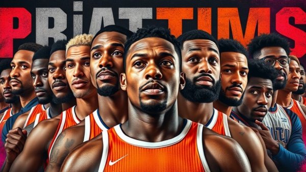 Vibrant NCAA tournament collage with diverse basketball figures.