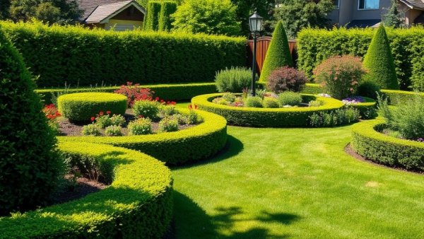 Well-maintained lawn and garden in Shelby, MI.