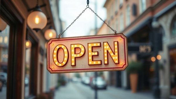 Vintage open sign for new businesses in Central NY