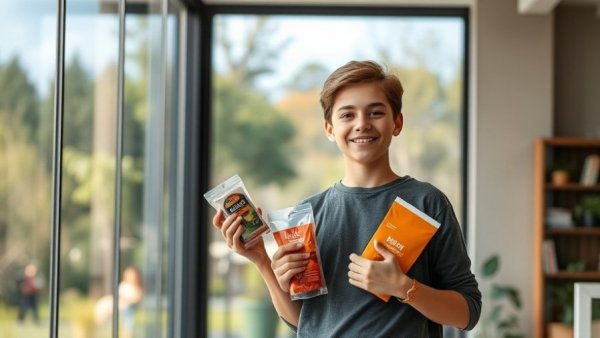 Milledgeville teen entrepreneur success, teen showcasing products near window.