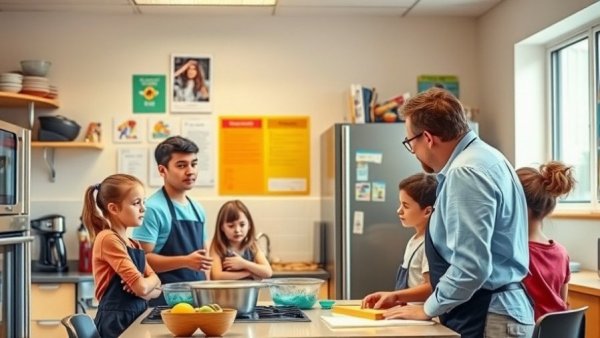 Michigan Farm Bureau Educator of the Year leading kitchen class.