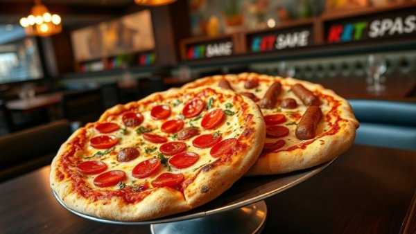 Delicious pizza and drinks at a West Michigan restaurant.