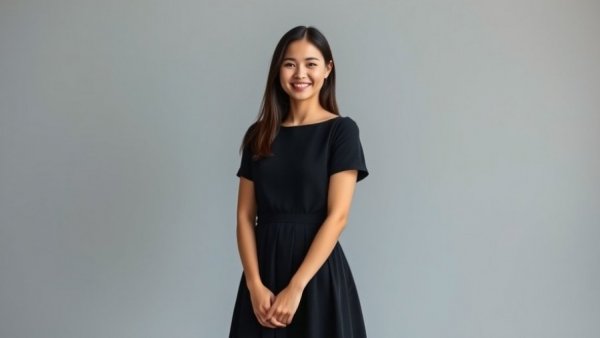 Portrait of smiling woman in black dress related to Michigan agriculture education