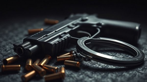 Restoring gun rights for non-violent felons in Michigan, handgun and handcuffs