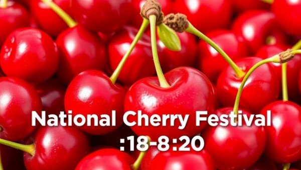 Vibrant National Cherry Festival history celebration with colorful cherries.
