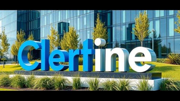 Corporate sign in modern office complex, Black in Business program.