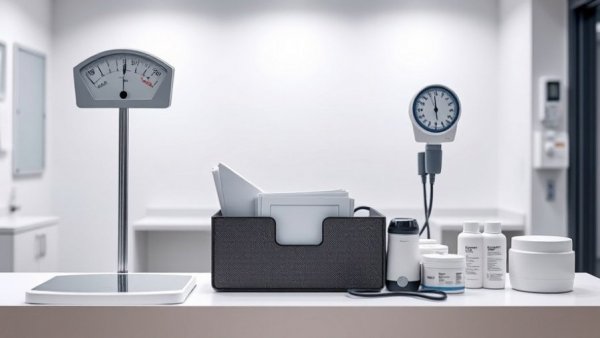 Organized medical office with equipment, highlighting medical environment.