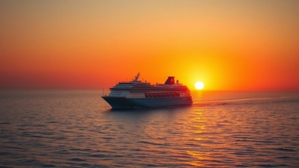 Michigan Ports Great Lakes cruising at sunset, serene waters.