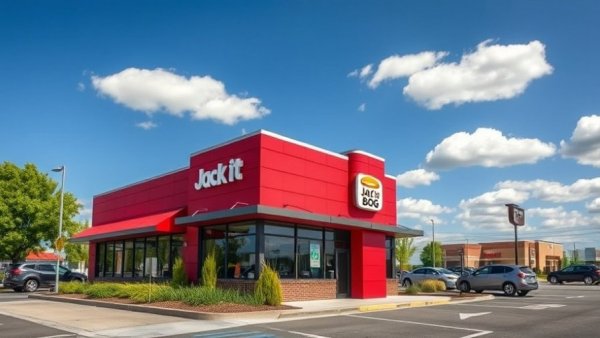 Jack in the Box Michigan location with clear skies and bright signage.