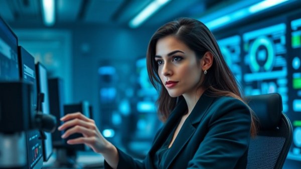 Confident woman in tech office in Auckland deep tech startups.