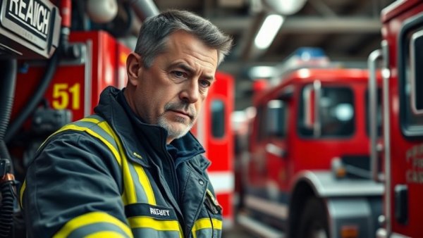 Firefighter inspects equipment amid Michigan EMT and paramedic shortage.