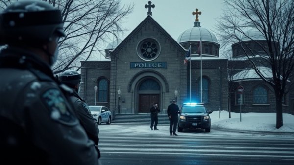 Police outside Temple Israel after Michigan synagogue attack.