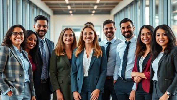 Diverse business team in modern office - social commerce agency