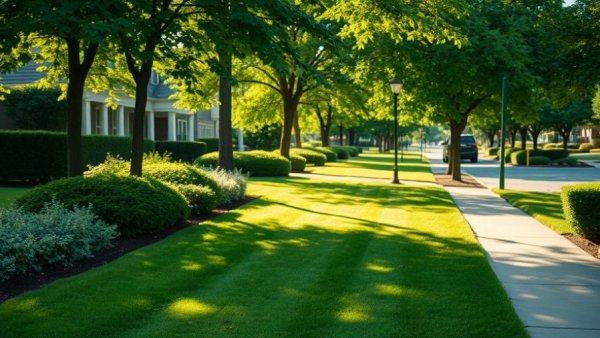 Beautifully manicured lawn in Shelby, MI, for lawn care services.