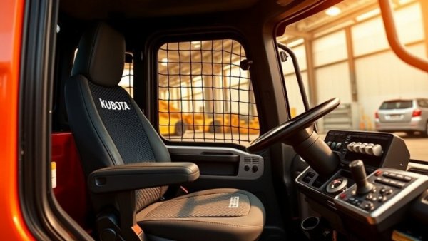 Interior of Kubota SVL110-3 compact track loader cockpit