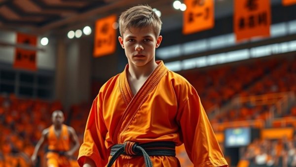 Focused martial artist in competition at martial arts classes in Gurnee.