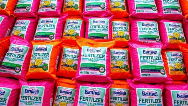 New York Fertilizer Law concept with colorful fertilizer bags.