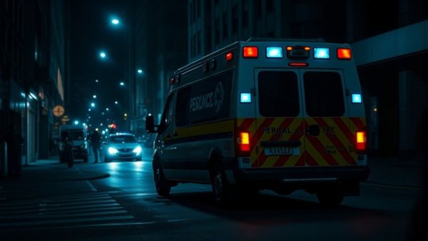 Michigan rural 911 emergency services crisis depicted by a paramedic vehicle.