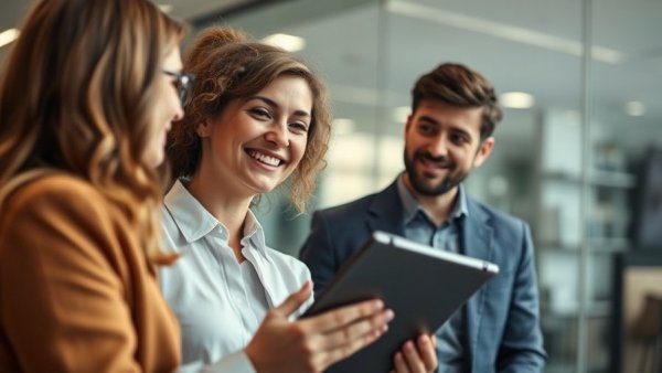 Professionals discussing AI adoption challenges in modern office.