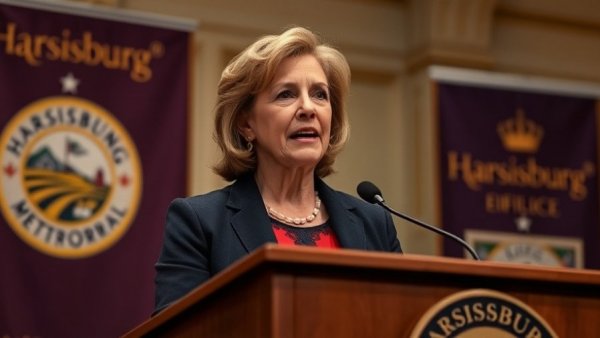 Speaker at podium during Harrisburg entrepreneurship program event.