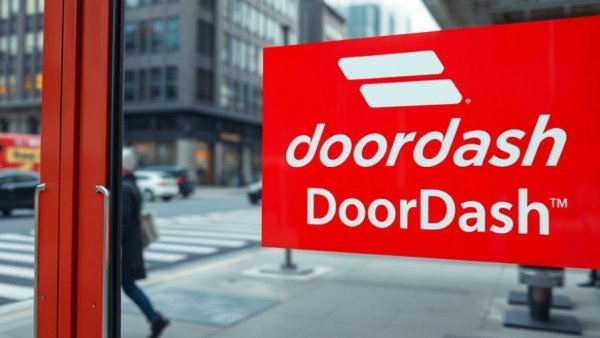 Red DoorDash sign in city street for Michigan startup insights.